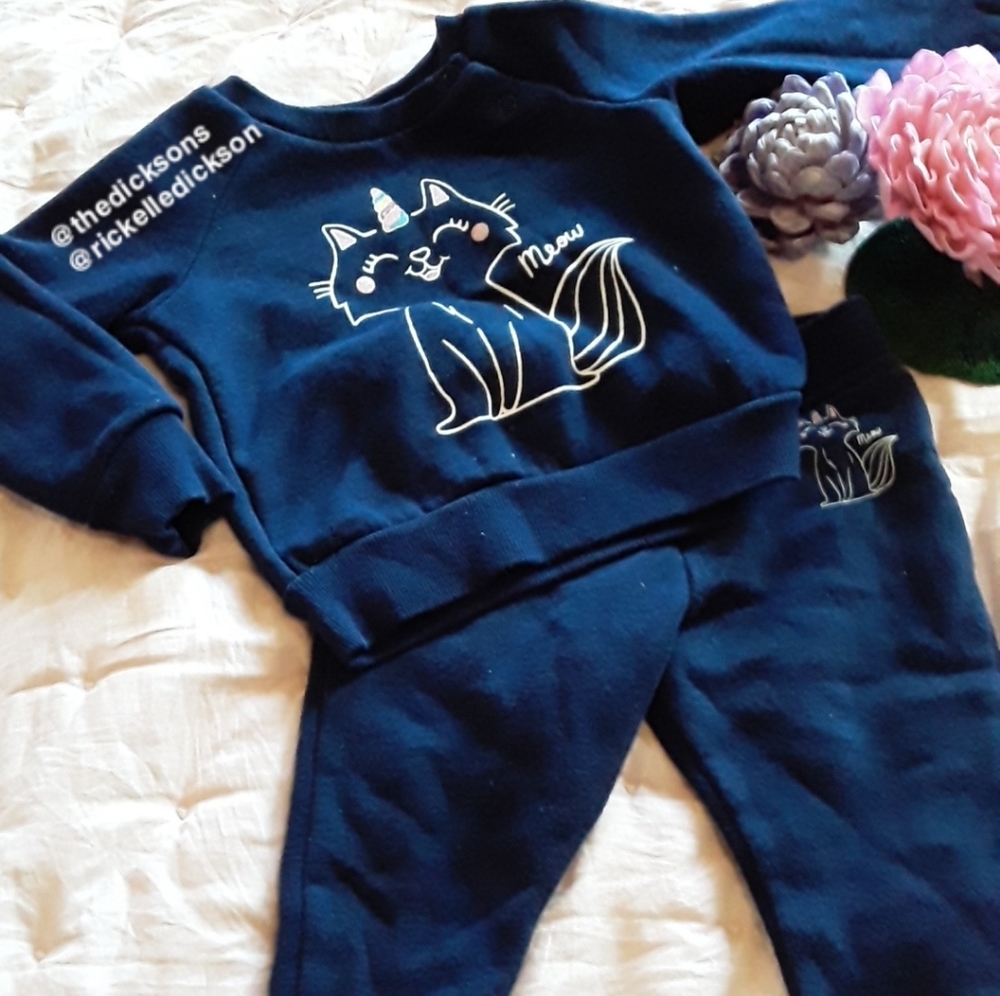 PRIMARK Girls 6-9m UniCat Jogger Set